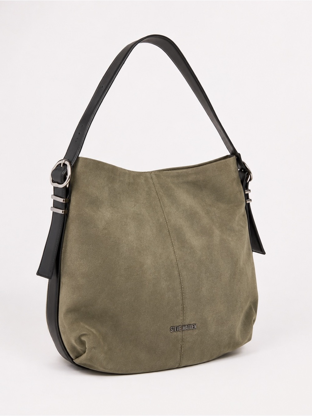 Steve Madden Olive faux Suede Hobo with Black Strap